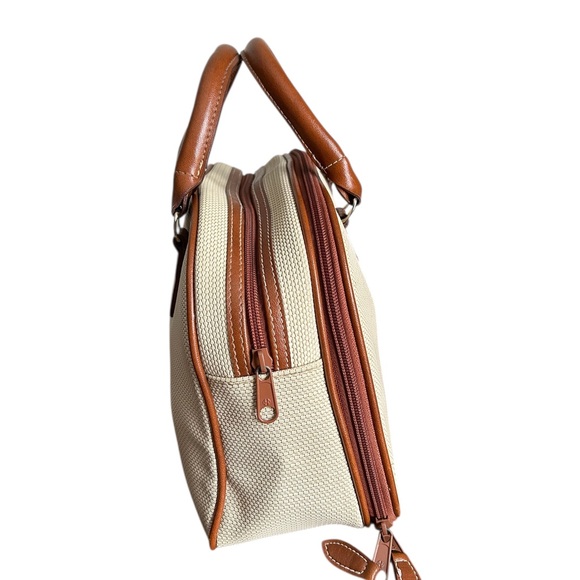 Canvas & Faux Leather Satchel Bag - Picture 6 of 14